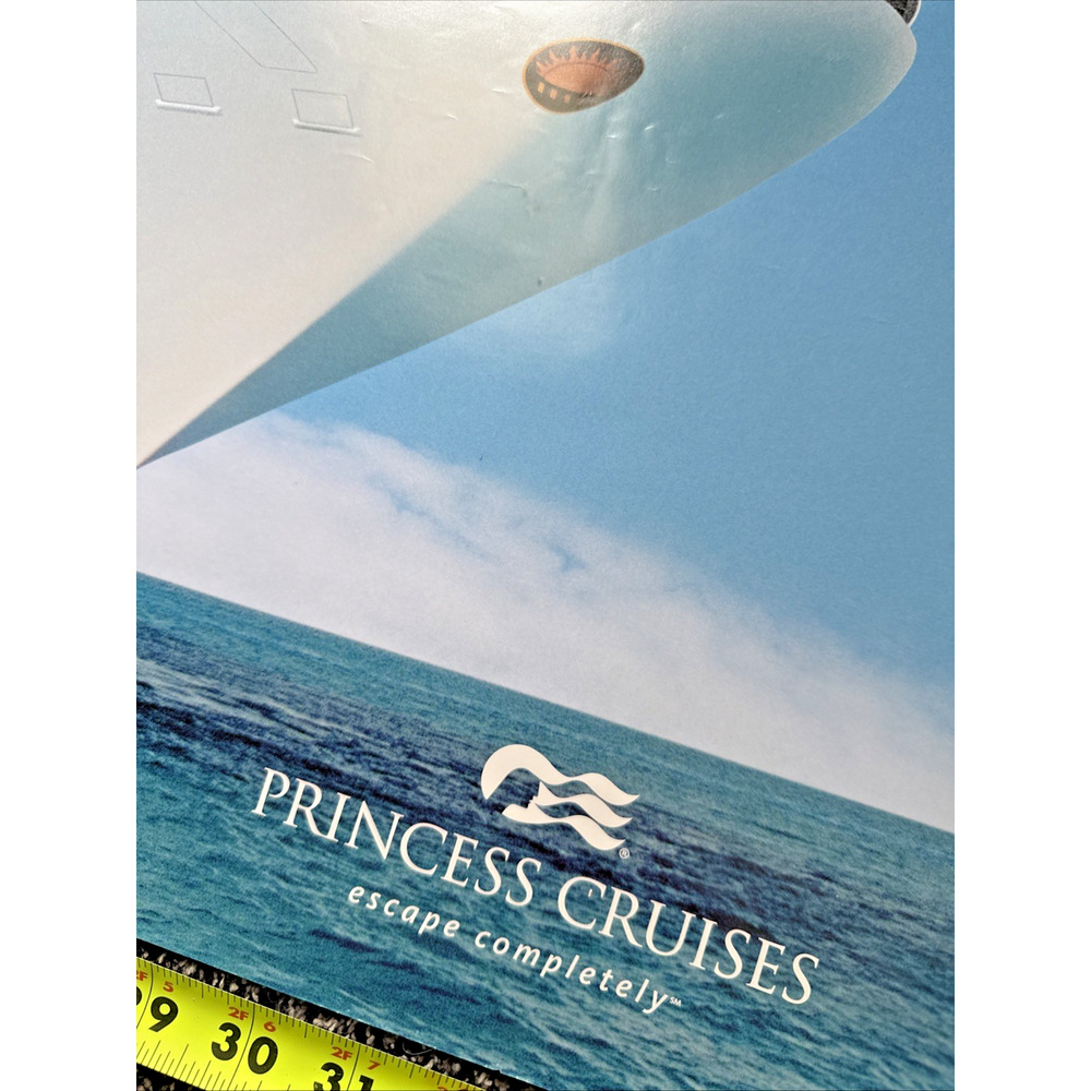 Grand Princess Cruise Ship Photo Poster Vintage 36" Caribbean Galveston Port EUC - Picture 2 of 10